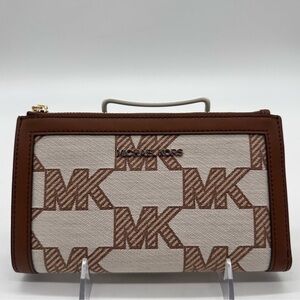 Michael Kors Large Double Zip Wallet Wristlet Brown